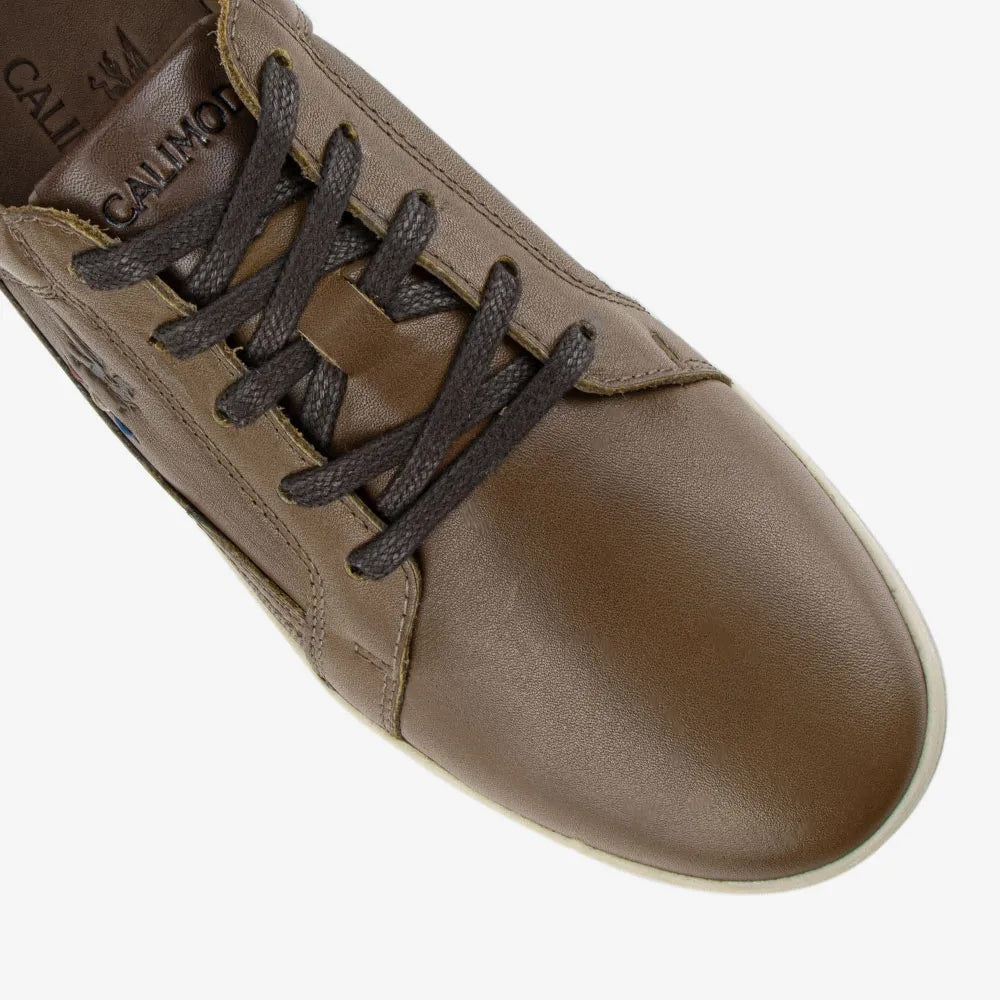 Zapatillas Casuales de Cuero para Hombre Calimod 1UIR001 Tan