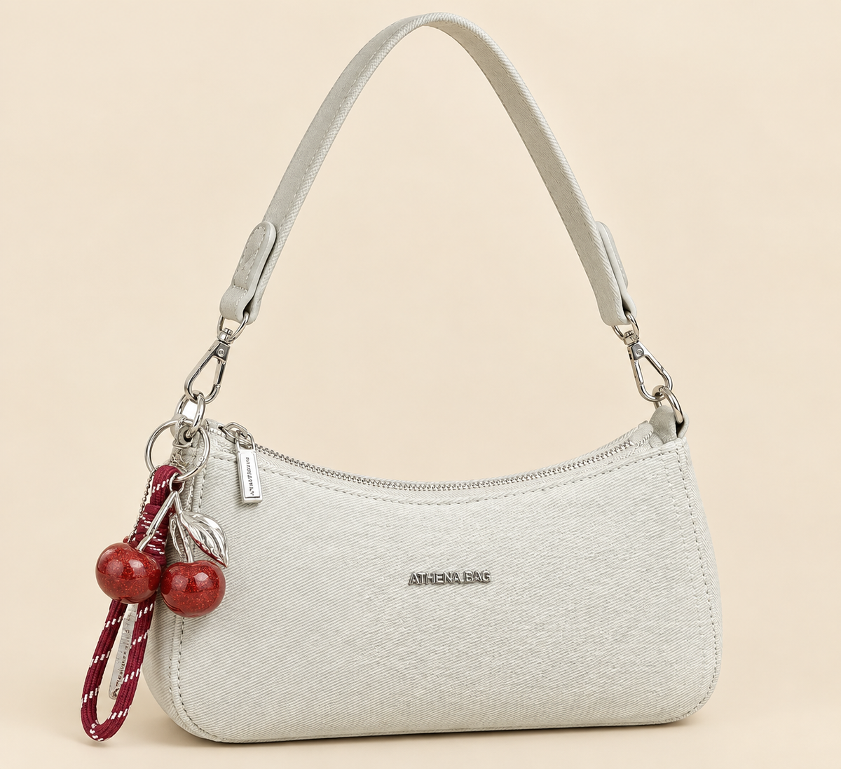 BAGUETTE ATHENA BAG AB37134 - Con Encanto de Cerezas 🍒