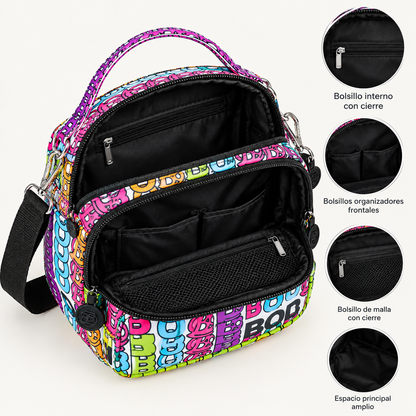 Morral BOBO Dama 1527 Multicolor – Compacto, Versátil y con Múltiples Bolsillos