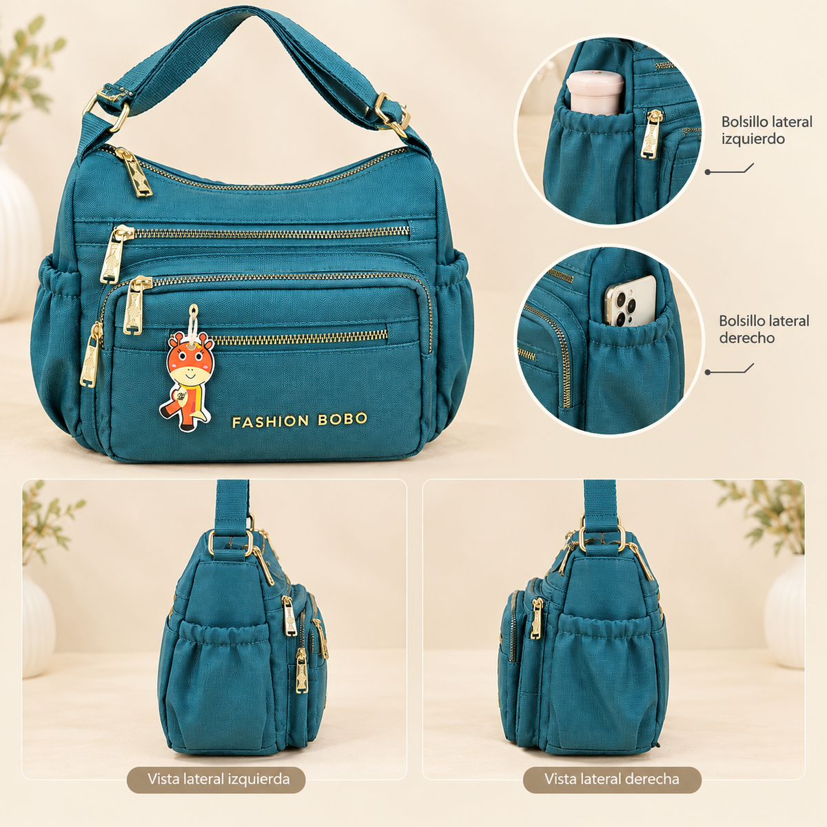 MORRAL BOBO DAMA BO922 - Comodidad y organización