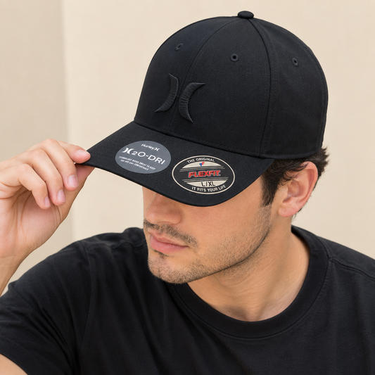 Gorra Hurley 2O-DRI Flexfit Negra – Estilo Urbano y Deportivo