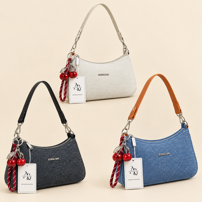 BAGUETTE ATHENA BAG AB37134 - Con Encanto de Cerezas 🍒
