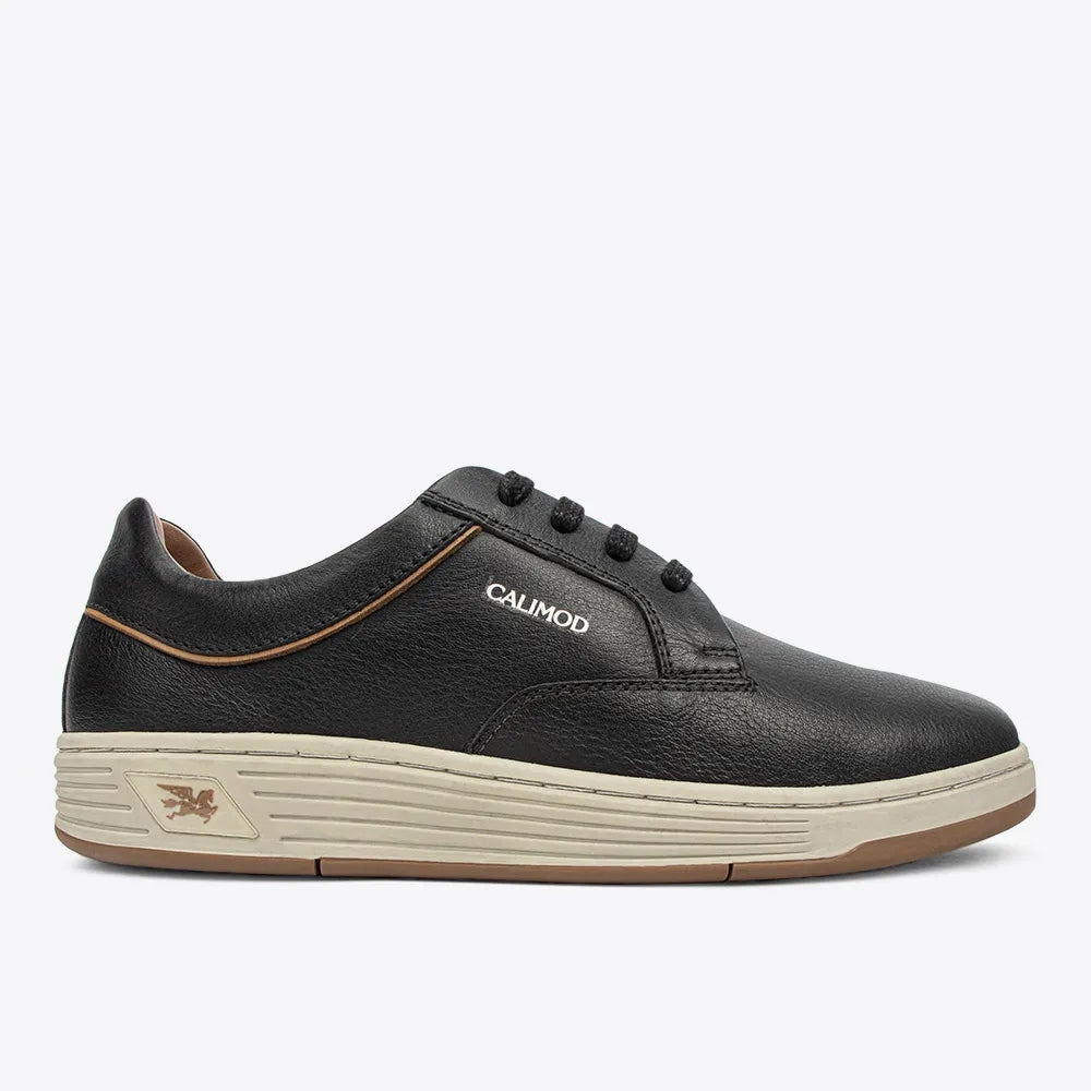 Zapatillas Casuales de Cuero para Hombre Calimod 1UIQ001 Tan