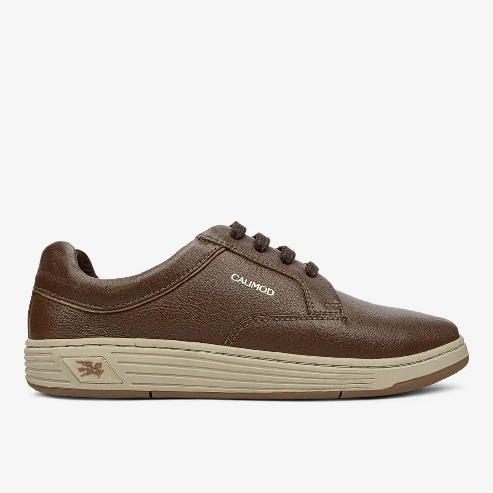 Zapatillas Casuales de Cuero para Hombre Calimod 1UIQ001 Tan