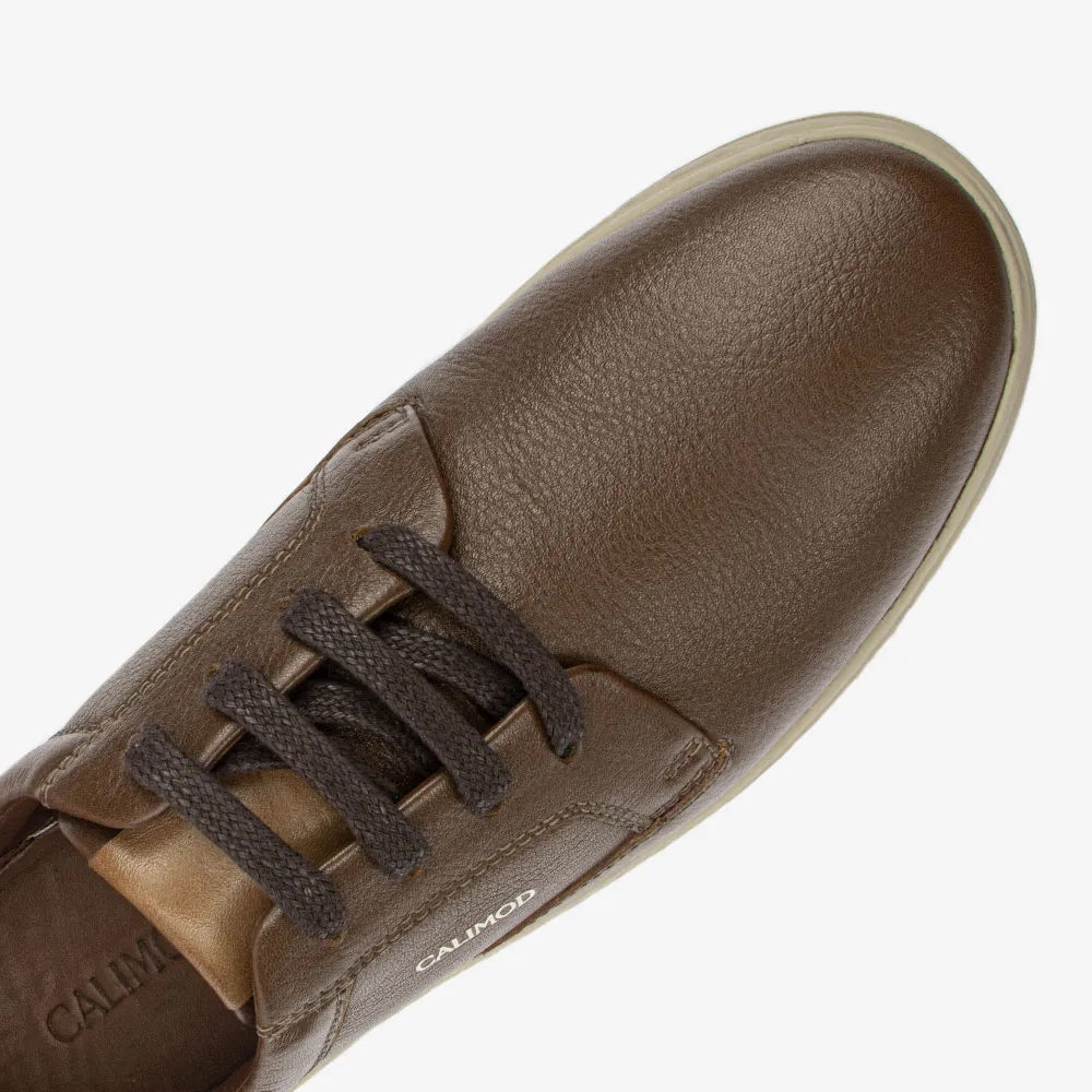 Zapatillas Casuales de Cuero para Hombre Calimod 1UIQ001 Tan