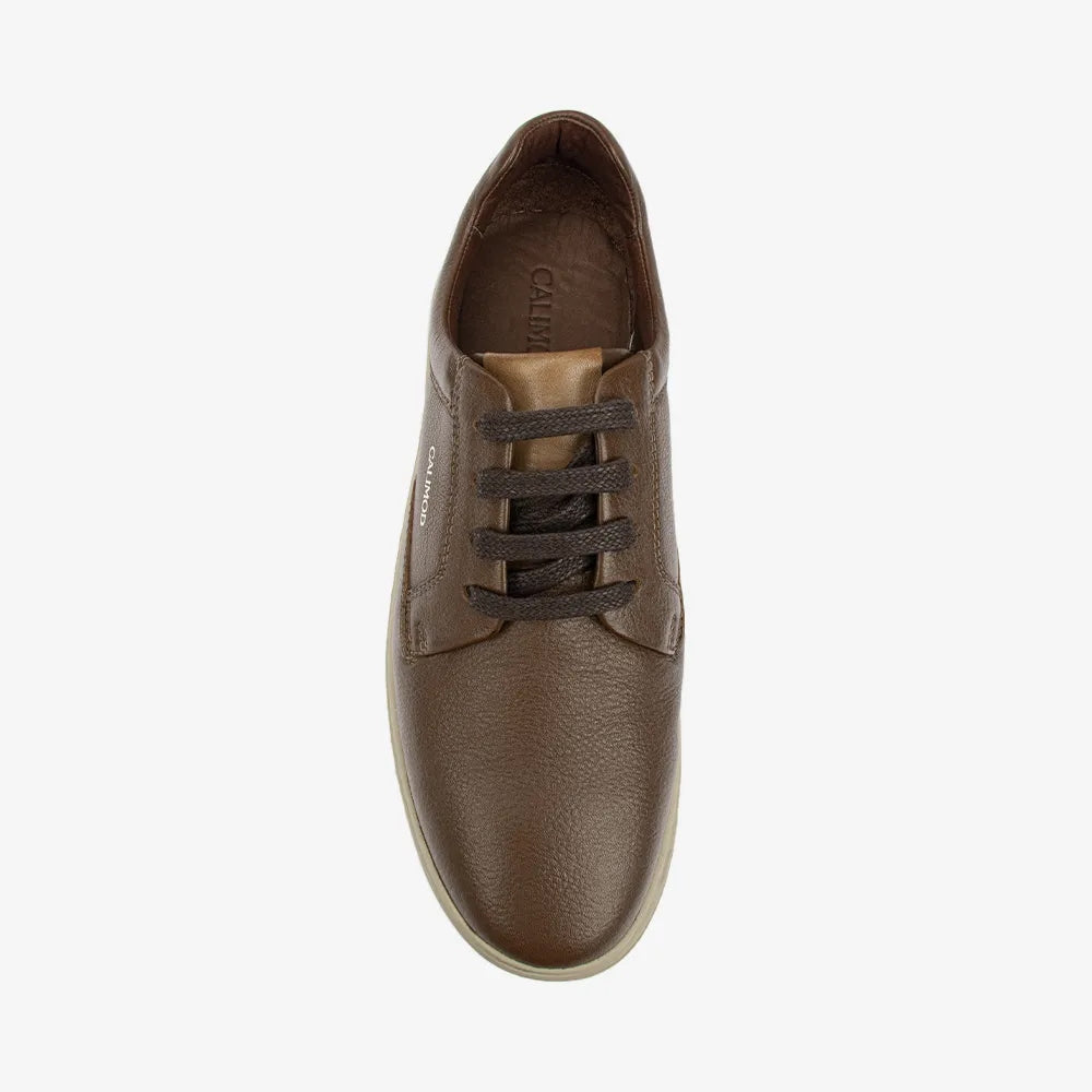Zapatillas Casuales de Cuero para Hombre Calimod 1UIQ001 Tan