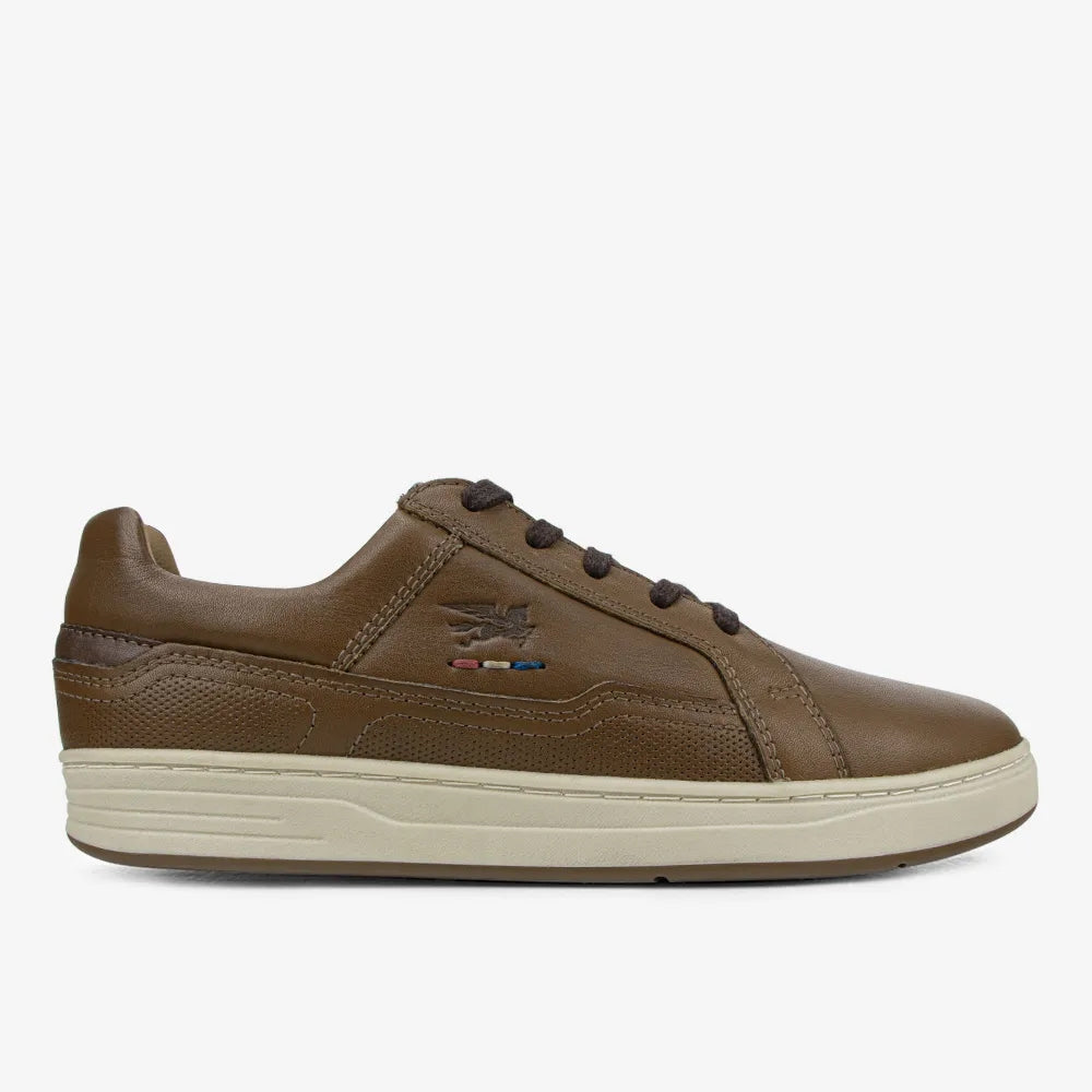 Zapatillas Casuales de Cuero para Hombre Calimod 1UIR001 Tan