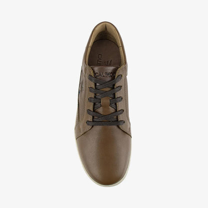 Zapatillas Casuales de Cuero para Hombre Calimod 1UIR001 Tan
