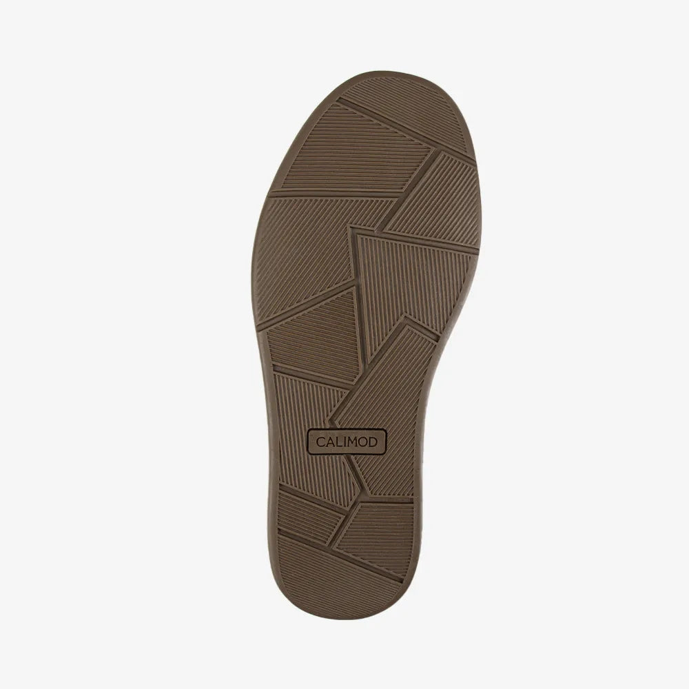 Zapatillas Casuales de Cuero para Hombre Calimod 1UIR001 Tan