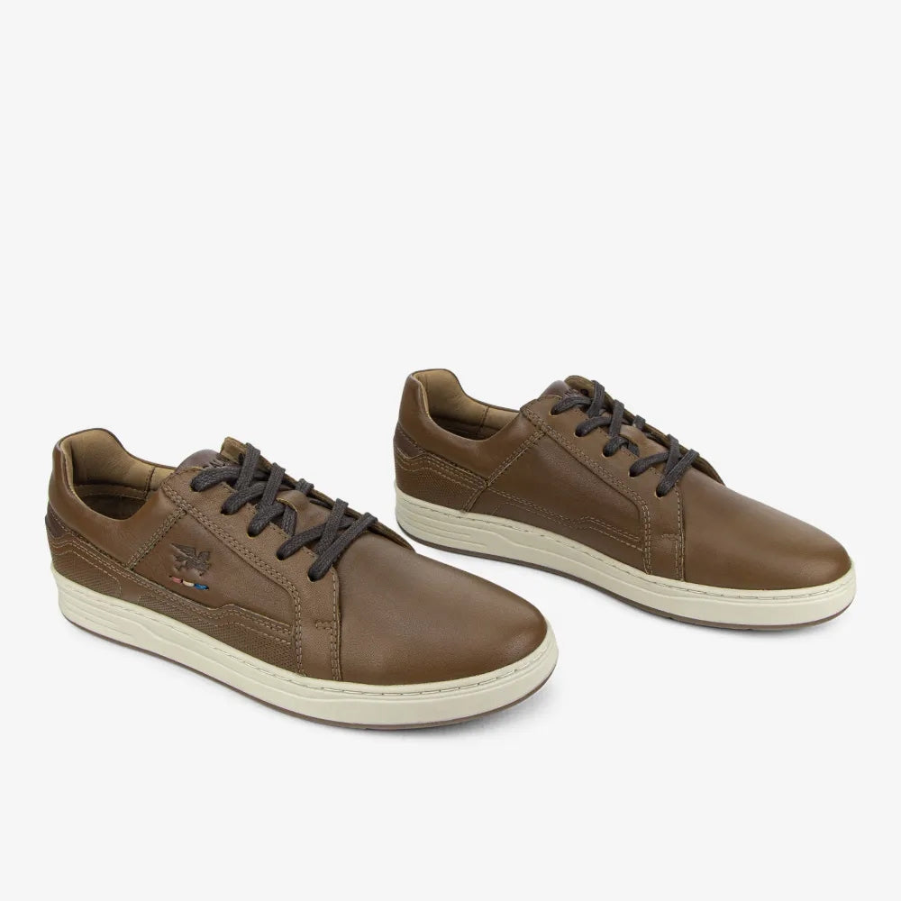 Zapatillas Casuales de Cuero para Hombre Calimod 1UIR001 Tan